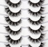 Picture of Pooplunch False Eyelashes Cat Eye Look Natural Wispy Lashes Fluffy Short 8D Faux Mink Lashes Wispies Fake Eyelashes Strips 7 Pairs Pack