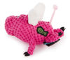 Picture of goDog Just for Me Flying Pig Checkers with Chew Guard Technology Tough Plush Dog Toy, Pink, Small