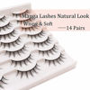Picture of Losha Manga Lashes Fluffy Faux Mink Lashes 14 Pairs Natural False Lashes Pack Wispy Short Anime Lashes Look Like Individual Clusters (3D1009)