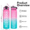 Picture of Hyeta 32 oz Water Bottles with Times to Drink and Straw, Motivational Water Bottle with Time Marker, Leakproof, Drinking Sports Water Bottle for Fitness, Gym and Outdoor