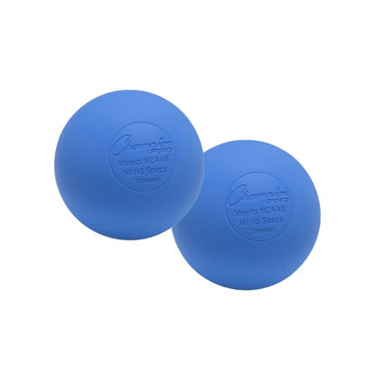 Picture of Champion Sports Colored Lacrosse Balls: Blue Official Size Sporting Goods Equipment for Professional, College & Grade School Games, Practices & Recreation - NCAA, NFHS and SEI Certified - 2 Count