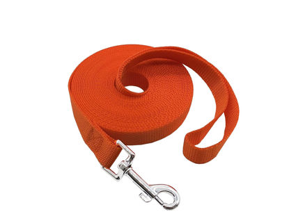 Picture of Nylon Training Dog Leash for Small Medium Large Dogs, 15ft 20ft 30ft 50ft Long Leash Dog/Puppy Lead for Obedience Recall Training, Camping (30ft, Orange)