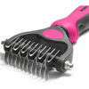 Picture of Maxpower Planet Pet Grooming Brush - Double Sided Shedding, Dematting Undercoat Rake for Dogs, Cats. Extra Wide Dog Grooming Brush, Dog Brush for Shedding, Cat Brush, Reduce Shedding by 95% (Pink, S)