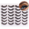 Picture of Losha Eyelashes Natural Look Faux Mink Lashes Pack Handmade Wispy False Eyelashes 14 Pairs Cat Eye Lashes (Y52)