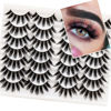 Picture of Losha Eyelashes Natural Look Faux Mink Lashes Pack Handmade Fluffy False Eyelashes 14 Pairs Eye Lashes (F69)