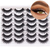 Picture of Losha Eyelashes Natural Look Faux Mink Lashes Pack Handmade Fluffy False Eyelashes 14 Pairs Eye Lashes (811)