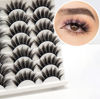 Picture of Losha False Lashes 14 Pairs Value Pack Fluffy Fake Eyelashes Natural Look 6D Handmade Reusable Eye Lashes Pack 2 Styles Mix