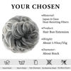 Picture of CJL HAIR Large Messy Bun Hair Piece Wavy Curly Scrunchies Synthetic Chignon Ponytail Hair Extensions Thick Updo Hairpieces for Women (Gray and White Tips)