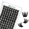 Picture of Lash Clusters 96pcs Individual Lashes D Curl 14mm Eyelash Clusters KEYYOU Volume Wispy Lash Extension Soft&Comfortable Easy DIY at Home(Y02 D-14mm)