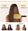Picture of KTKUDY Detangling Brush Boar Bristles Hair Brush Make Hair Shiny & Healthier Curved and Vented Detangler Brush for Women Men Kids Wet and Dry Hair (Yellow)