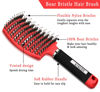 Picture of KTKUDY Detangling Brush Boar Bristles Hair Brush Make Hair Shiny & Healthier Curved and Vented Detangler Brush for Women Men Kids Wet and Dry Hair (Red)