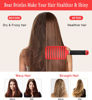 Picture of KTKUDY Detangling Brush Boar Bristles Hair Brush Make Hair Shiny & Healthier Curved and Vented Detangler Brush for Women Men Kids Wet and Dry Hair (Red)