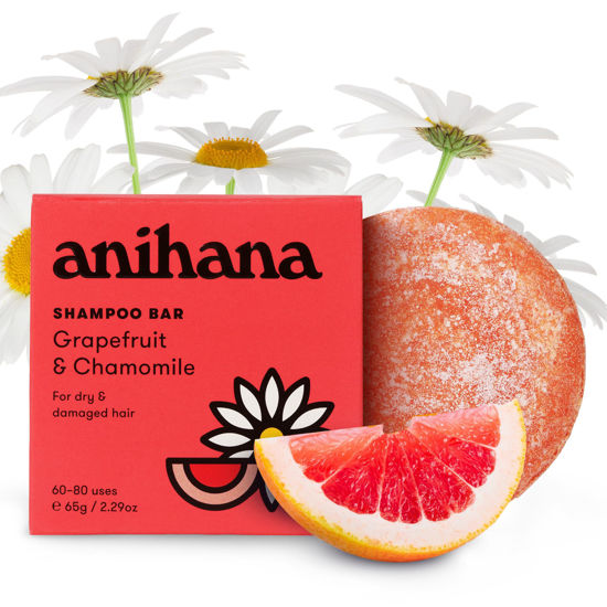Picture of ANIHANA Shampoo Bar for Damaged & Color Treated Hair Types Paraben Free Cruelty Free Refreshing Grapefruit and Chamomile Scent 2.29 oz