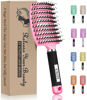 Picture of KTKUDY Detangling Brush Boar Bristles Hair Brush Make Hair Shiny & Healthier Curved and Vented Detangler Brush for Women Men Kids Wet & Dry Hair (Pink)