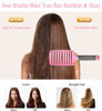 Picture of KTKUDY Detangling Brush Boar Bristles Hair Brush Make Hair Shiny & Healthier Curved and Vented Detangler Brush for Women Men Kids Wet & Dry Hair (Pink)