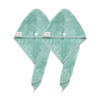 Picture of M-bestl 2 Pack Microfiber Hair Towel Wrap,Hair Drying Towel with Button, Hair Towel Turban,Head Towel to Dry Hair Quickly (Green&Green)