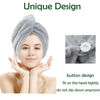 Picture of M-bestl 2 Pack Hair Towel Wrap,Absobent Hair Drying Towel with Buttons, Microfiber Hair Towel Wrap to Dry Hair Quickly (Beige&Gray)