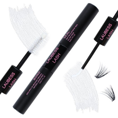 Picture of LAUBESS Lash Bond and Seal Lash Glue Waterproof Long Lasting Eyelash Bond and Seal 10ml DIY Lash Extension Kit Eyelash Glue Lash Clusters Kit Lash Extension Glue 5ml+5ml
