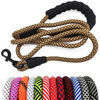 Picture of MayPaw Heavy Duty Rope Dog Leash, 3/4/5/6/7/8/10/12/15 FT Nylon Pet Leash, Soft Padded Handle Thick Lead Leash for Large Medium Dogs Small Puppy (1/4" 6', Brown)