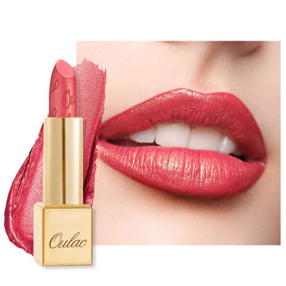 Picture of Oulac Glitter Lipstick for Women with Metallic 3D Shine Lightweight Hydrating Formula, High Impact Lip Color, Vegan Beauty, Full Coverage Lip Makeup, Viva La Vida(25)