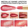 Picture of Oulac Glitter Lipstick for Women with Metallic 3D Shine Lightweight Hydrating Formula, High Impact Lip Color, Vegan Beauty, Full Coverage Lip Makeup, Viva La Vida(25)