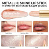 Picture of Oulac Glitter Lipstick for Women with Metallic 3D Shine Lightweight Hydrating Formula, High Impact Lip Color, Vegan Beauty, Sheer Coverage Lip Makeup, Free to be(26)