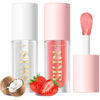 Picture of LANGMANNI Lip Oil,No-Sticky Gloss Lip Balm Lip Care,Fruit Flavoured Lip Oil For Dry Lip's Moisturizing Hydrating And Nourishing (Strawberry+Coco)