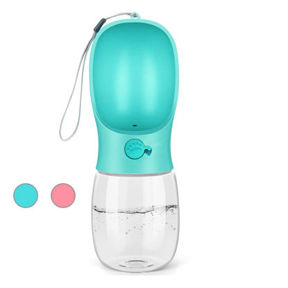 Picture of Kalimdor Dog Water Bottle, Leak Proof Portable Puppy Water Dispenser with Drinking Feeder for Pets Outdoor Walking, Hiking, Travel, Food Grade Plastic (12oz Blue)
