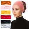Picture of LOTUS78 Headbands for Women, Fashionable Sports Hairbands, Elastic Wide Headbands, Non-Slip Workout Yoga Sports Headbands for Women, Pack of 6 (Luxe)