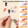 Picture of MIZHSE Solid Builder Gel - 1 oz Clear Non Stick Hand Hard Gel with 6 Colors Chrome Nail Powder Nail Form Nail Extension Kit for Nail Salon Home DIY
