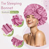 Picture of BONNET QUEEN Silk Bonnet for Sleeping Women Satin Bonnet Hair Bonnet Night Sleep Cap Scarf wrap for Curly Hair with tie Band Dark Rose Gold