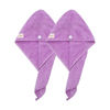 Picture of M-bestl 2 Pack Microfiber Hair Towel Wrap,Hair Drying Towel with Button,Absorbent Head Towel to Dry Hair Quickly (Purple)