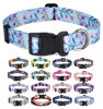 Picture of Mihqy Dog Collar with Bohemia Floral Tribal Geometric Patterns - Soft Ethnic Style Collar Adjustable for Small Medium Large Dogs(Floral Purple,M)
