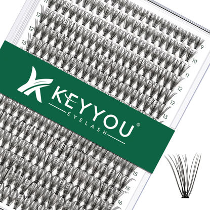 Picture of Lash Clusters 300Pcs Individual Lashes 20D 0.07D Curl9-18MIX Lash Extensions Clusters Lashes Soft&Natural False Eyelashes Individual DIY Eyelash Extension at Home(20D-0.07D,9-18MIX)