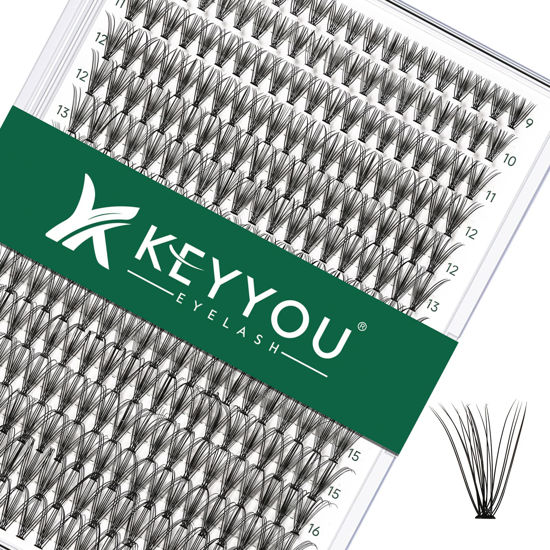 Picture of Lash Clusters 300Pcs Individual Lashes 20D 0.07D Curl9-18MIX Lash Extensions Clusters Lashes Soft&Natural False Eyelashes Individual DIY Eyelash Extension at Home(20D-0.07D,9-18MIX)