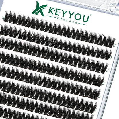 Picture of Lash Clusters,96 Pcs Cluster Lashes D Curl 10mm DIY Lash Extensions Eyelash Clusters,KEYYOU Volume Wispy Individual Lashes Soft&Comfortable Easy DIY at Home(Y10,D-10mm)