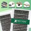 Picture of Lash Clusters 300pcs Individual Lashes 40D 0.07D Curl 15mm DIY Eyelash Extension KEYYOU Large Tray Volume Soft&Natural Eyelash Clusters(40D-0.07D,15）