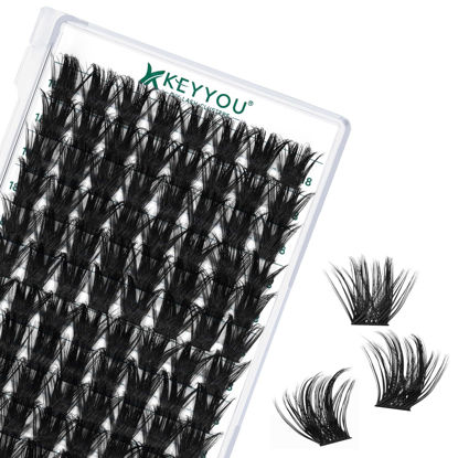 Picture of Lash Clusters 96pcs Individual Lashes D Curl 18mm Eyelash Clusters KEYYOU Volume Wispy Lash Extension Soft&Comfortable Easy DIY at Home(Y22 D-18mm)