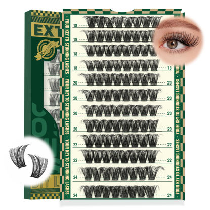 Picture of Lash Clusters 96pcs Individual Lashes D Curl 18-24mm Eyelash Clusters KEYYOU Volume Wispy Lash Extension Soft&Comfortable Easy DIY at Home(Y01 D-18-24MIX)