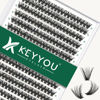Picture of Lash Clusters 300pcs Individual Lashes 40D 0.07D Curl 11mm DIY Eyelash Extension KEYYOU Large Tray Volume Soft&Natural Cluster Lashes(40D-0.07D,11）