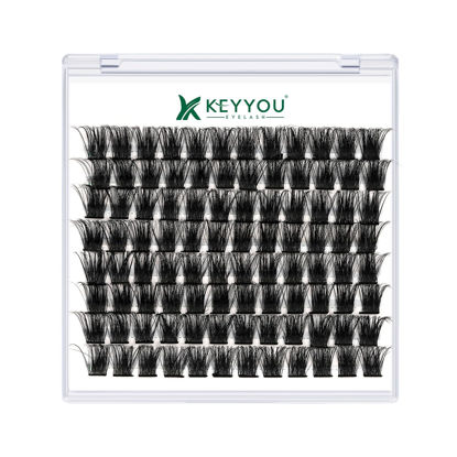 Picture of Lash Clusters,96 Pcs Cluster Lashes D Curl 16mm DIY Lash Extensions Eyelash Clusters,KEYYOU Volume Wispy Individual Lashes Soft&Comfortable Easy DIY at Home(Y05,D-16mm)