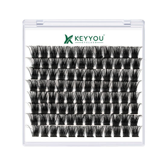 Picture of Lash Clusters,96 Pcs Cluster Lashes D Curl 16mm DIY Lash Extensions Eyelash Clusters,KEYYOU Volume Wispy Individual Lashes Soft&Comfortable Easy DIY at Home(Y05,D-16mm)