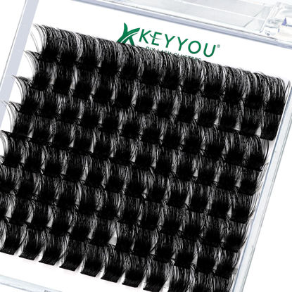 Picture of Lash Clusters 96pcs Individual Lashes D Curl 16mm Eyelash Clusters KEYYOU Volume Wispy Lash Extension Soft&Comfortable Easy DIY at Home(Y04 D-16mm)