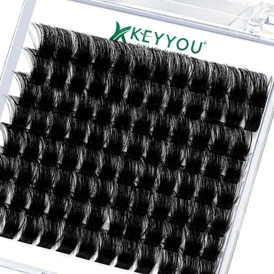 Picture of Lash Clusters 96pcs Individual Lashes D Curl 16mm Eyelash Clusters KEYYOU Volume Wispy Lash Extension Soft&Comfortable Easy DIY at Home(Y04 D-16mm)