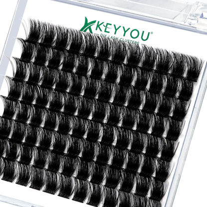 Picture of Lash Clusters,96 Pcs Cluster Lashes D Curl 14mm DIY Lash Extensions Eyelash Clusters,KEYYOU Volume Wispy Individual Lashes Soft&Comfortable Easy DIY at Home(Y04,D-14mm)