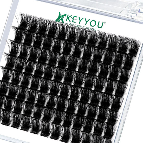 Picture of Lash Clusters,96 Pcs Cluster Lashes D Curl 14mm DIY Lash Extensions Eyelash Clusters,KEYYOU Volume Wispy Individual Lashes Soft&Comfortable Easy DIY at Home(Y04,D-14mm)