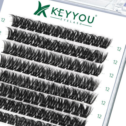 Picture of Lash Clusters,96 Pcs Cluster Lashes D Curl 12mm DIY Lash Extensions Eyelash Clusters,KEYYOU Volume Wispy Individual Lashes Soft&Comfortable Easy DIY at Home(Y07,D-12mm)