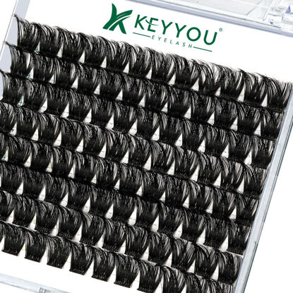 Picture of Lash Clusters 96pcs Individual Lashes D Curl 14mm Eyelash Clusters KEYYOU Volume Wispy Lash Extension Soft&Comfortable Easy DIY at Home(Y01 D-14mm)