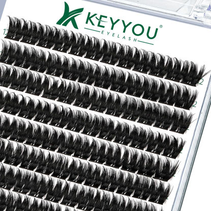 Picture of Lash Clusters,96 Pcs Cluster Lashes D Curl 12mm DIY Lash Extensions Eyelash Clusters,KEYYOU Volume Wispy Individual Lashes Soft&Comfortable Easy DIY at Home(Y10,D-12mm)