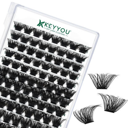 Picture of Lash Clusters 96pcs Individual Lashes D Curl 10-18mm Eyelash Clusters KEYYOU Volume Wispy Lash Extension Soft&Comfortable Easy DIY at Home(Y24 D-10-18MIX)